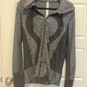Lululemon Gray Zip-Up Athletic Hoodie with Sculpted Paneling